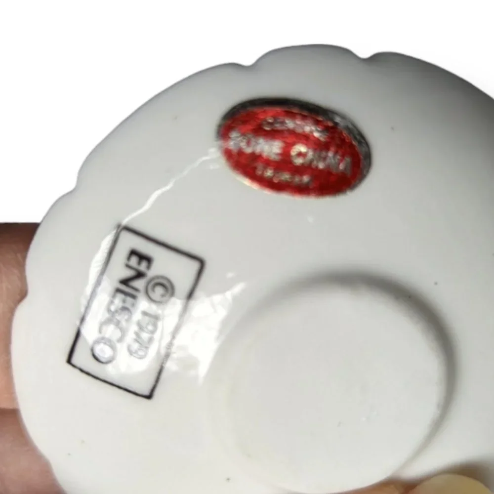 Vintage 1979 Enesco Bone China Miniature Cup & Saucer